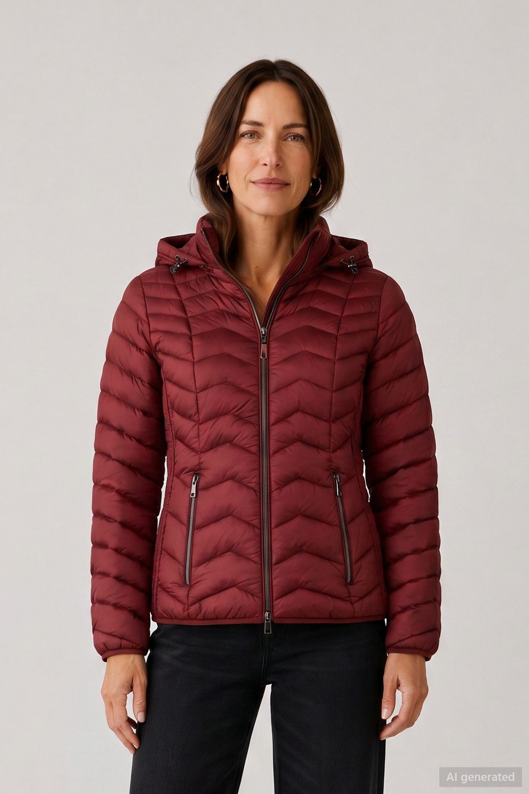 Barbara Lebek Steppjacke Übergangsjacke, Herbstjacke oder Damenjacke mit abnehmbarer Kapuze