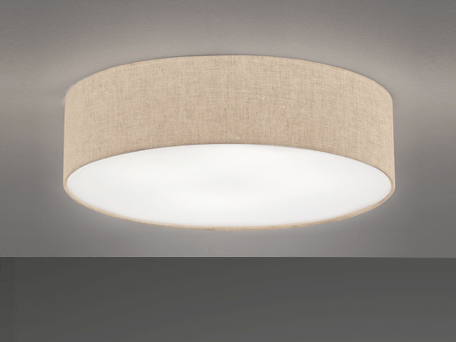 Decken Stoff Leuchte Silber inkl 3 Philips LED Lampen 4,5W Wohn Raum Ø60cm Flur 