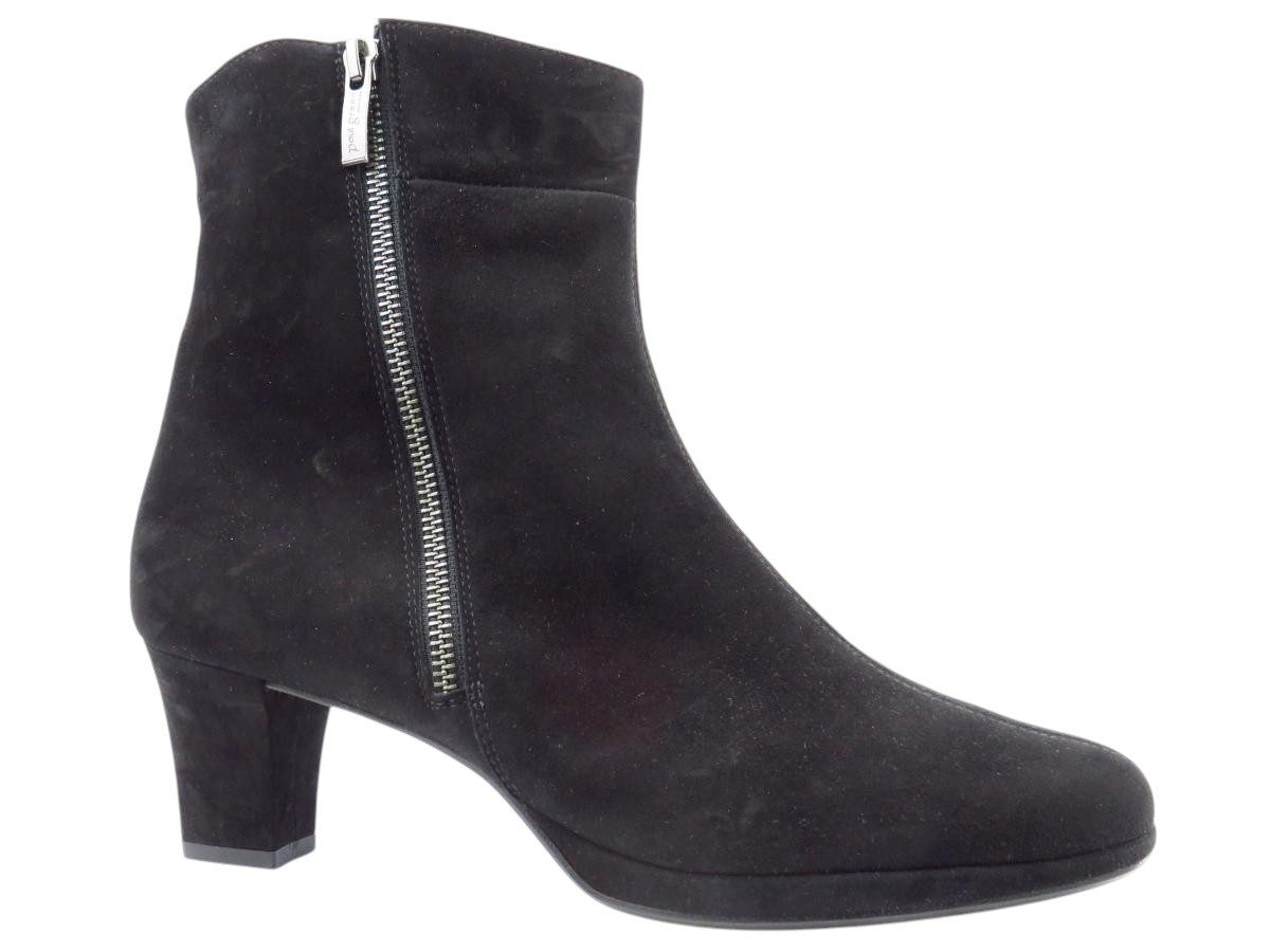 Samtziege schw./anthr. Stiefelette