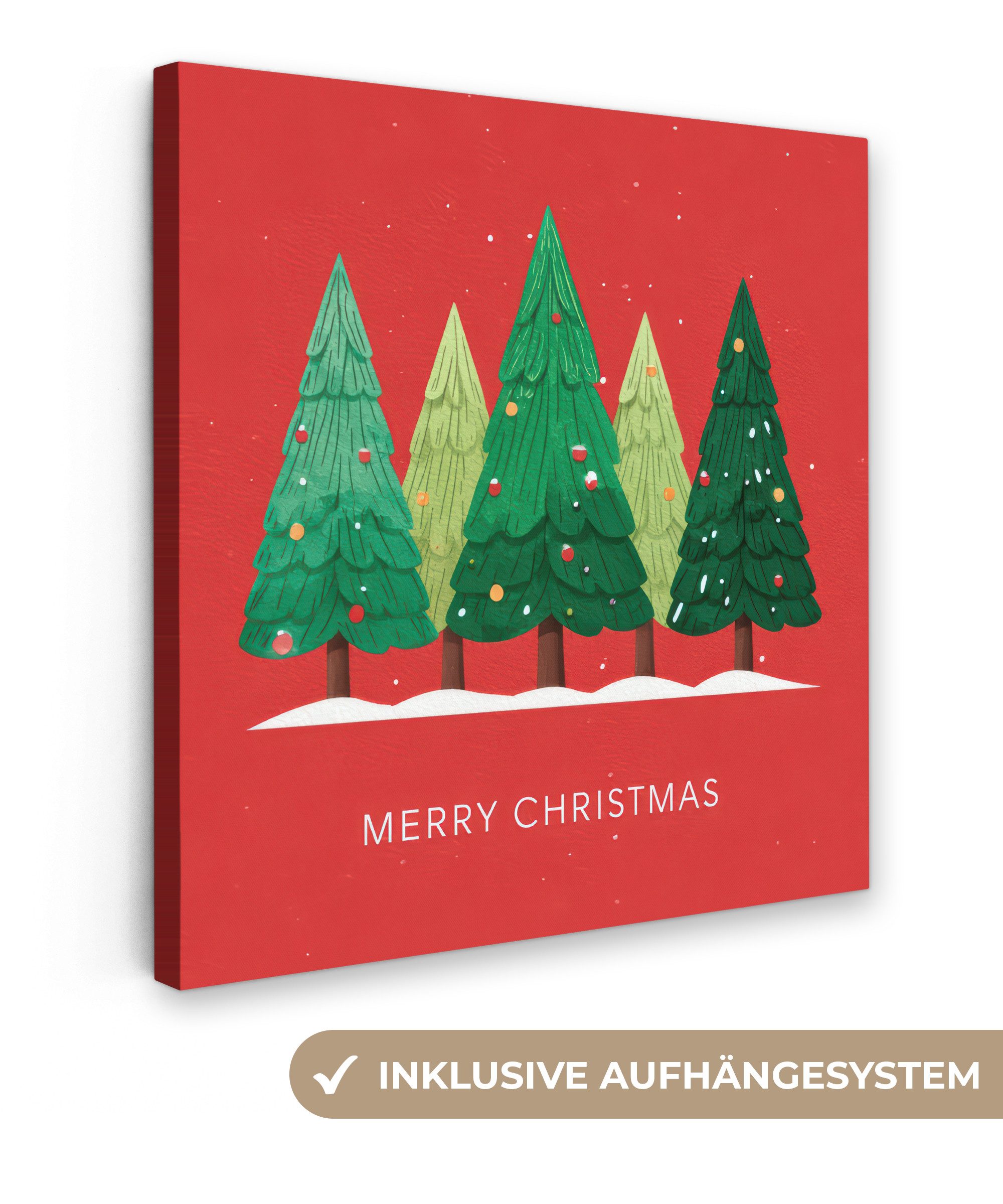 OneMillionCanvasses® Leinwandbild Minimalistisch - Weihnachtsbäume - günstig online kaufen