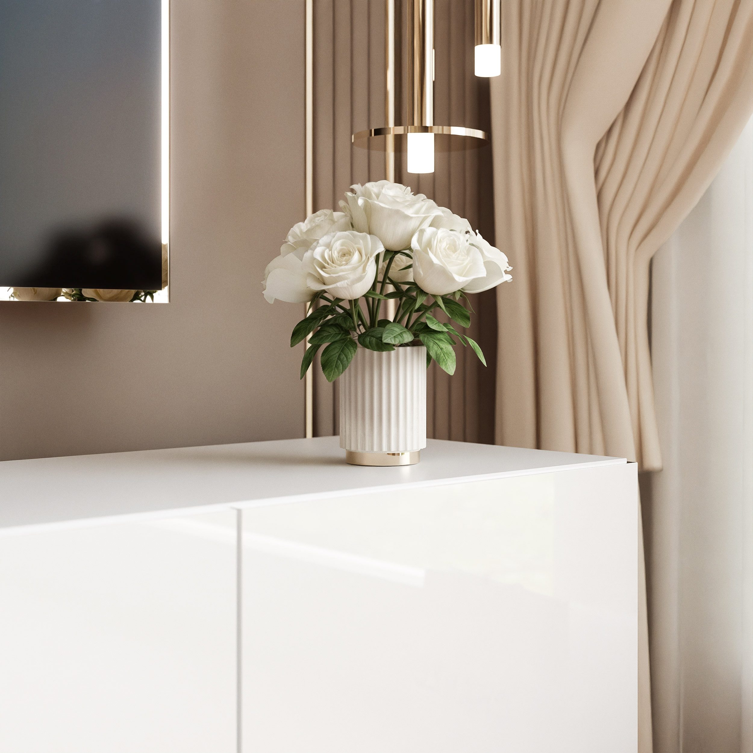yourhouse24 Lowboard TV ANGEL 200 auf Füßen mit LED-Beleuchtung – Griffloses Design – Bild 5 von 5