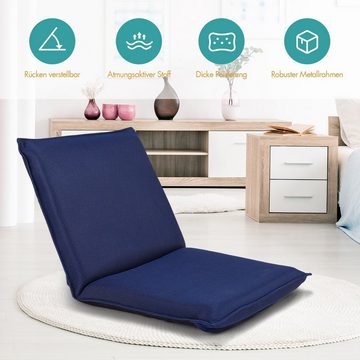 COSTWAY Relaxsessel Bodenstuhl, mit 6-stufig Verstellbarer Rückenlehne
