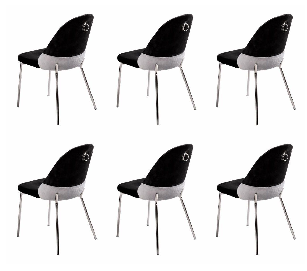 Esszimmerstuhl 6 moderne schwarze Esszimmerstühle aus Holz, bequem und praktisch