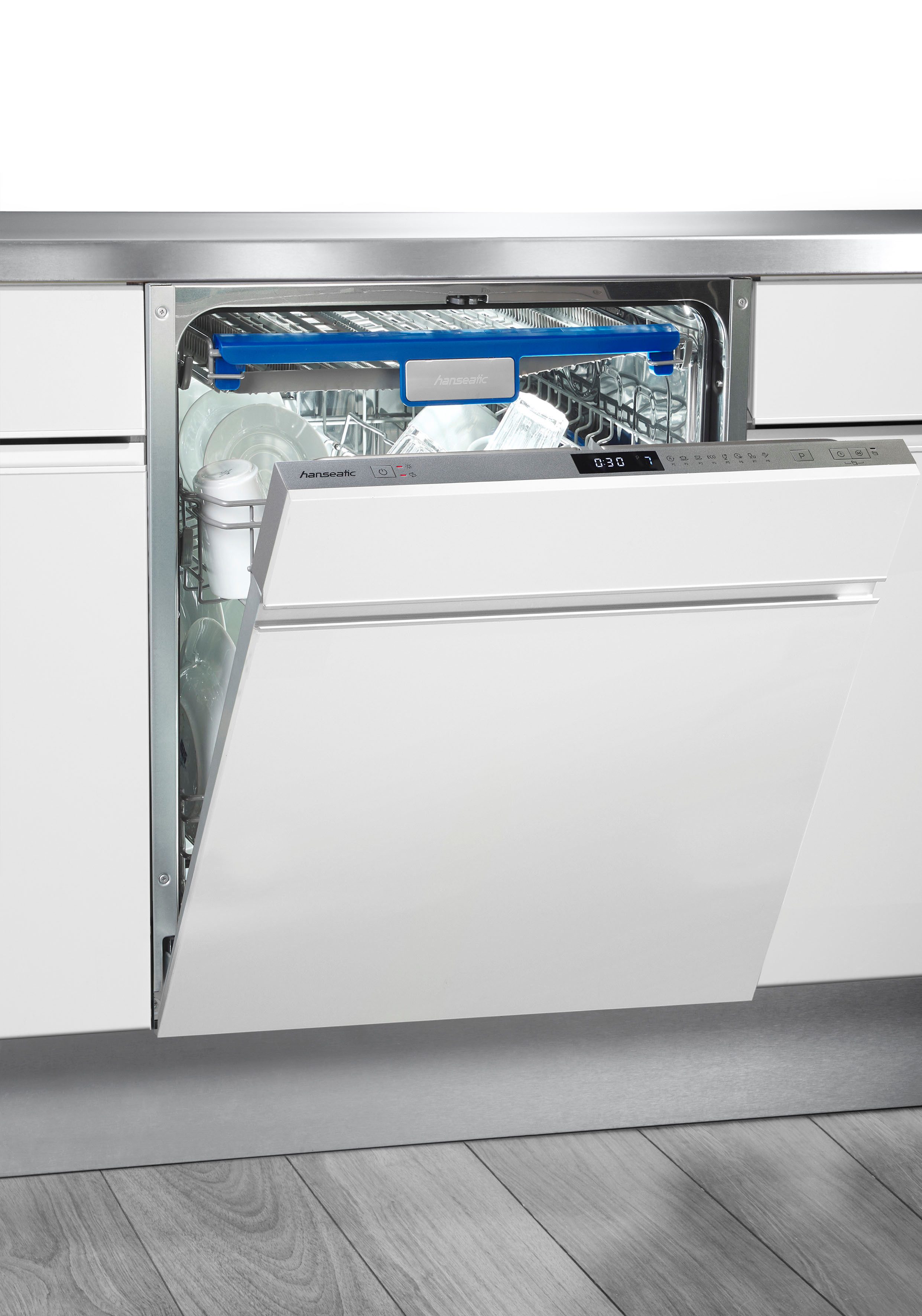 Hanseatic vollintegrierbarer Geschirrspüler HGVI6082D14J7713GS, 14 Maßgedecke, Platz für 14 Maßgedecke, mit acht Programmen, mit Turbo-Funktion