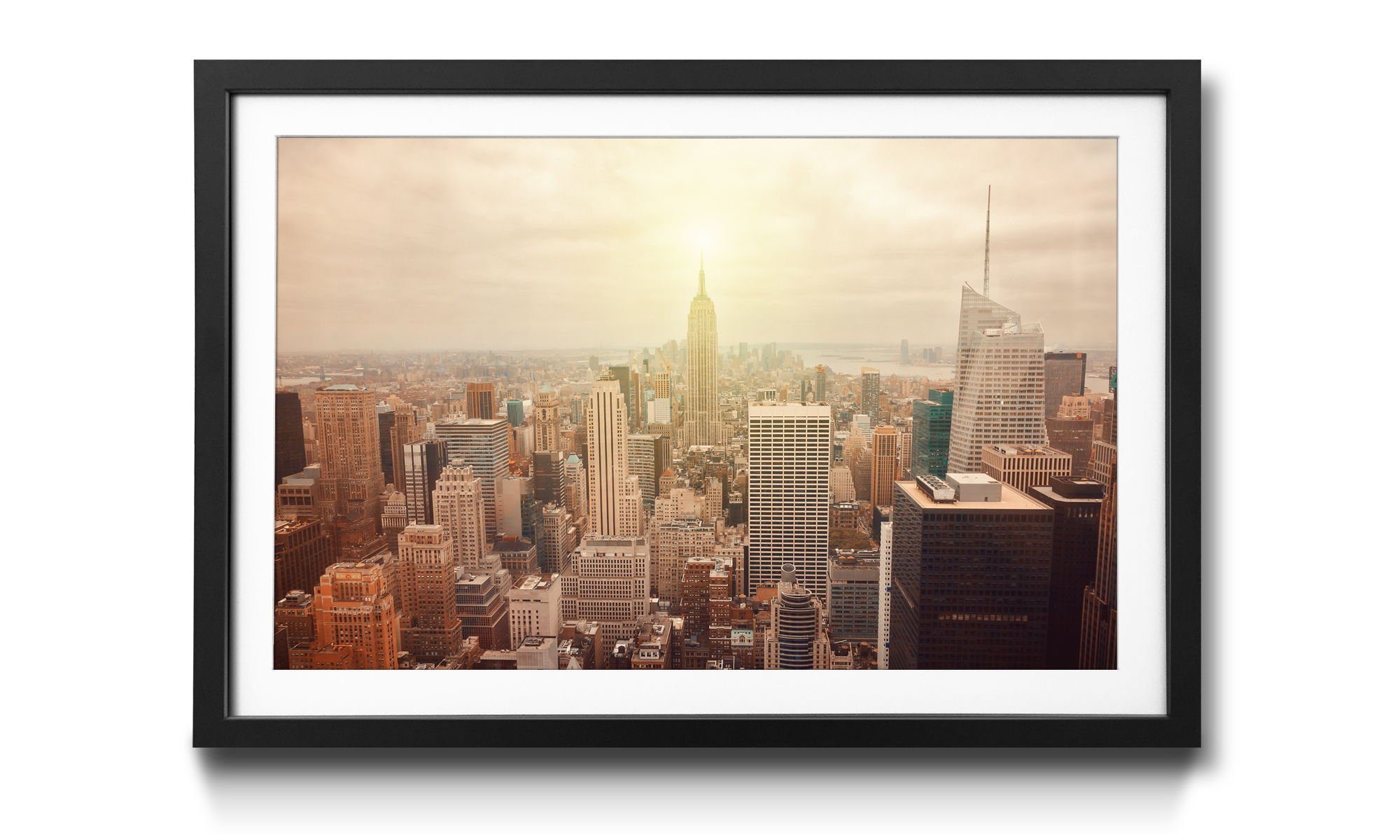 WandbilderXXL Bild mit Rahmen New York Retro, New York, Wandbild, in 4 Größen erhältlich