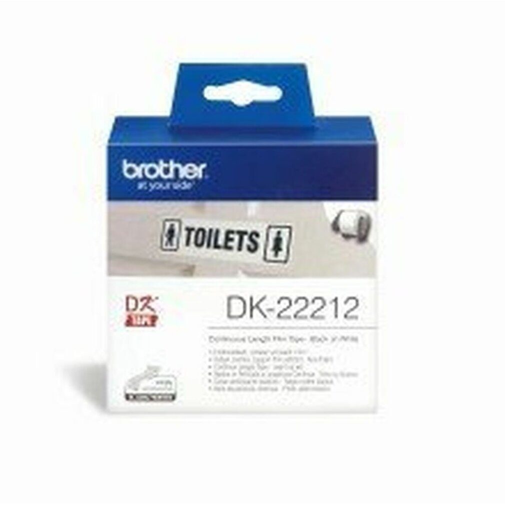 Thumbnail - Brother Etiketten Etiketten DK-22212 62 mm x 15,24 m weiß auf Rolle