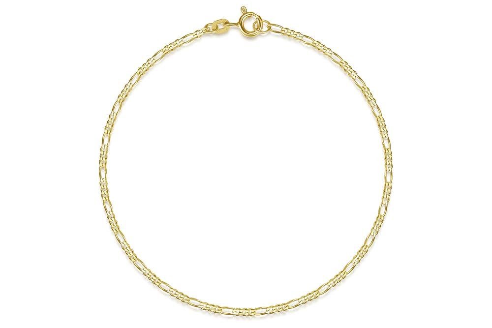 Silberkettenstore Goldarmband Figarokette Armband 2mm - echt 585 Gold, Länge wählbar von 16-23cm