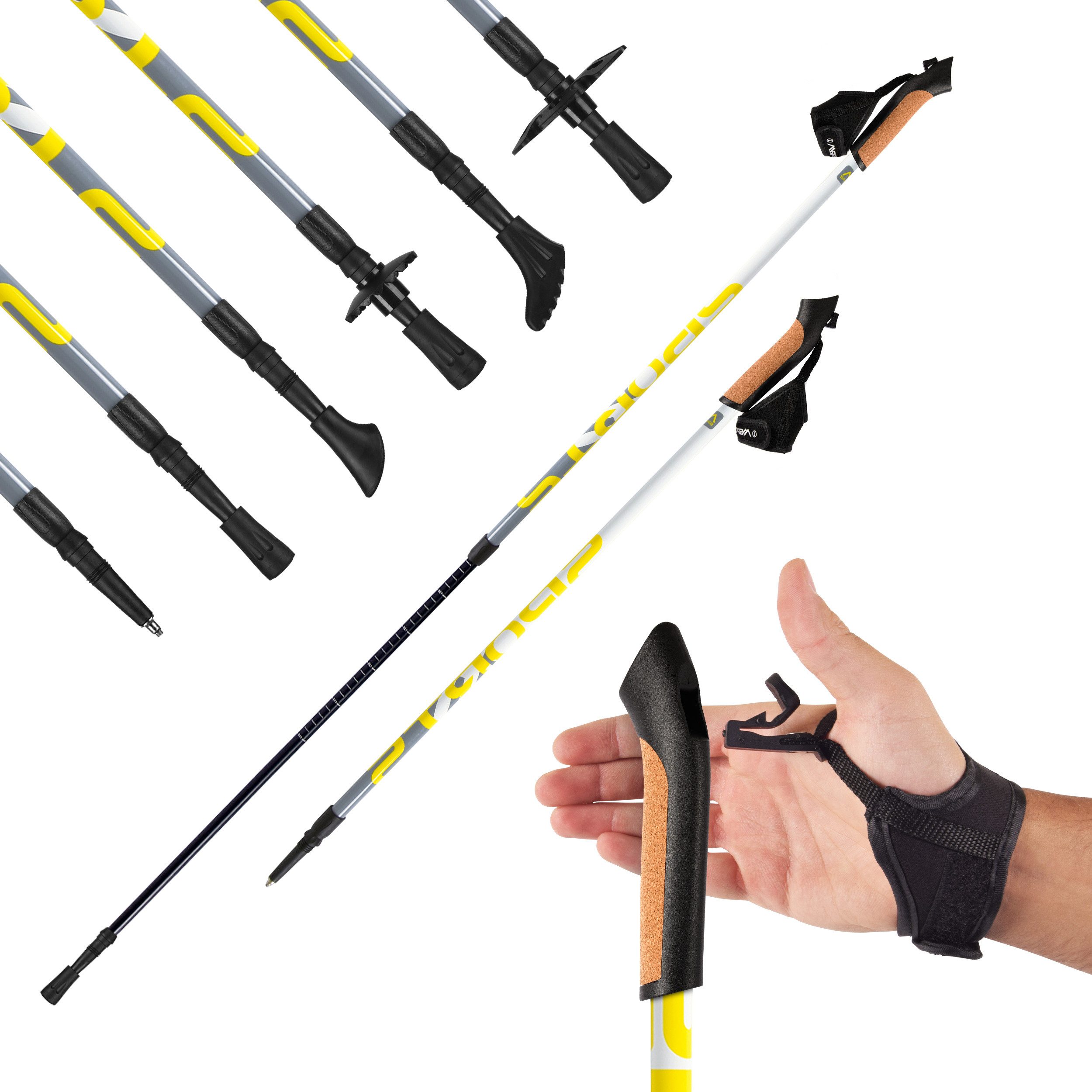 MSports® Nordic-Walking-Stöcke MSPORTS Nordic Walking Stöcke Premium - Superleicht -