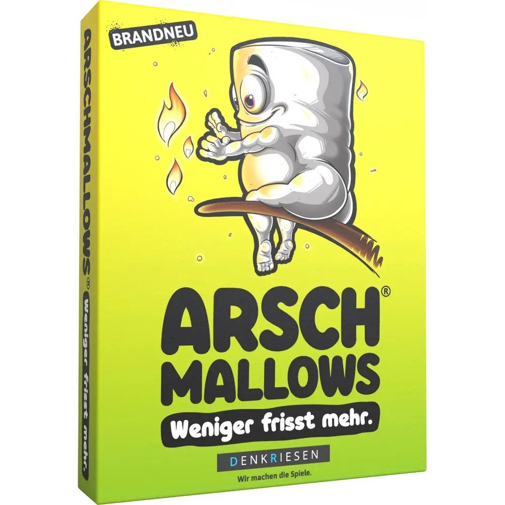 Denkriesen Spielesammlung ARSCHMALLOWS® – ''Weniger frisst mehr.'', Boxverpackung