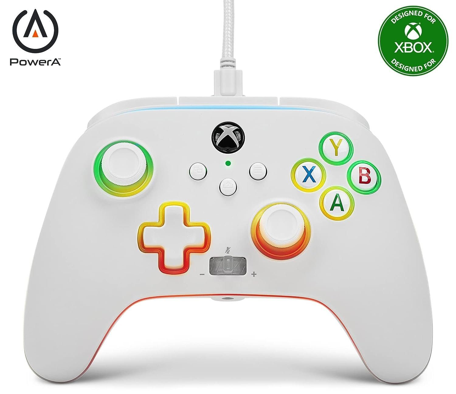 PowerA Verbesserter kabelgebundener Controller für Xbox Series X, S  Controller (Spectra Infinity - Weiß)