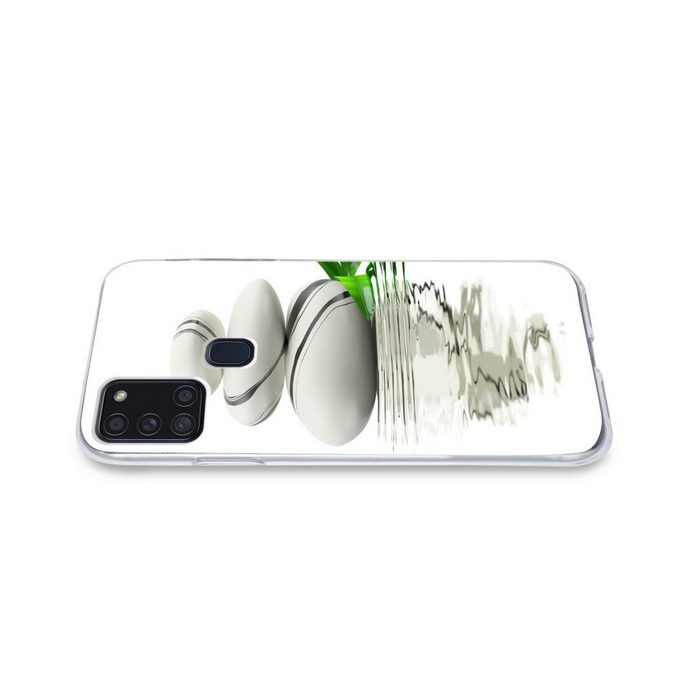 MuchoWow Handyhülle Zen-Steine im Wasser Handyhülle Samsung Galaxy A21s Smartphone-Bumper Print Handy