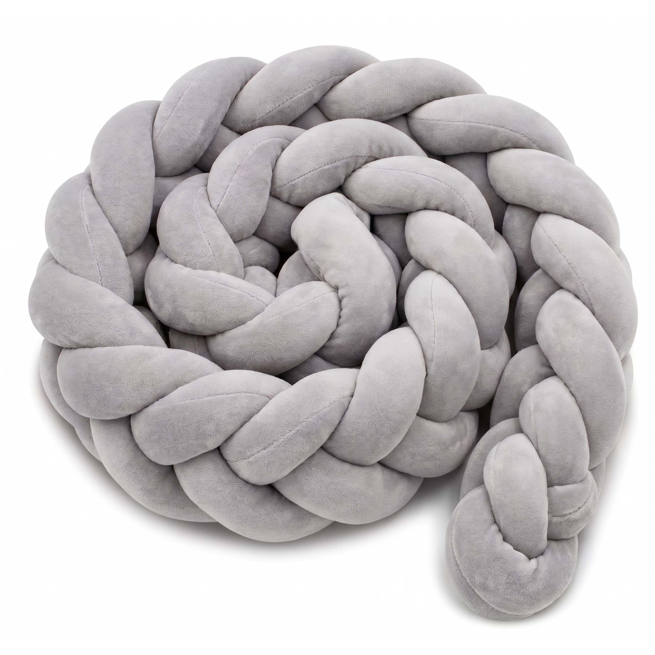 relaxdays Kuschelnest Geflochtene Bettschlange 220cm, (1-tlg), grau