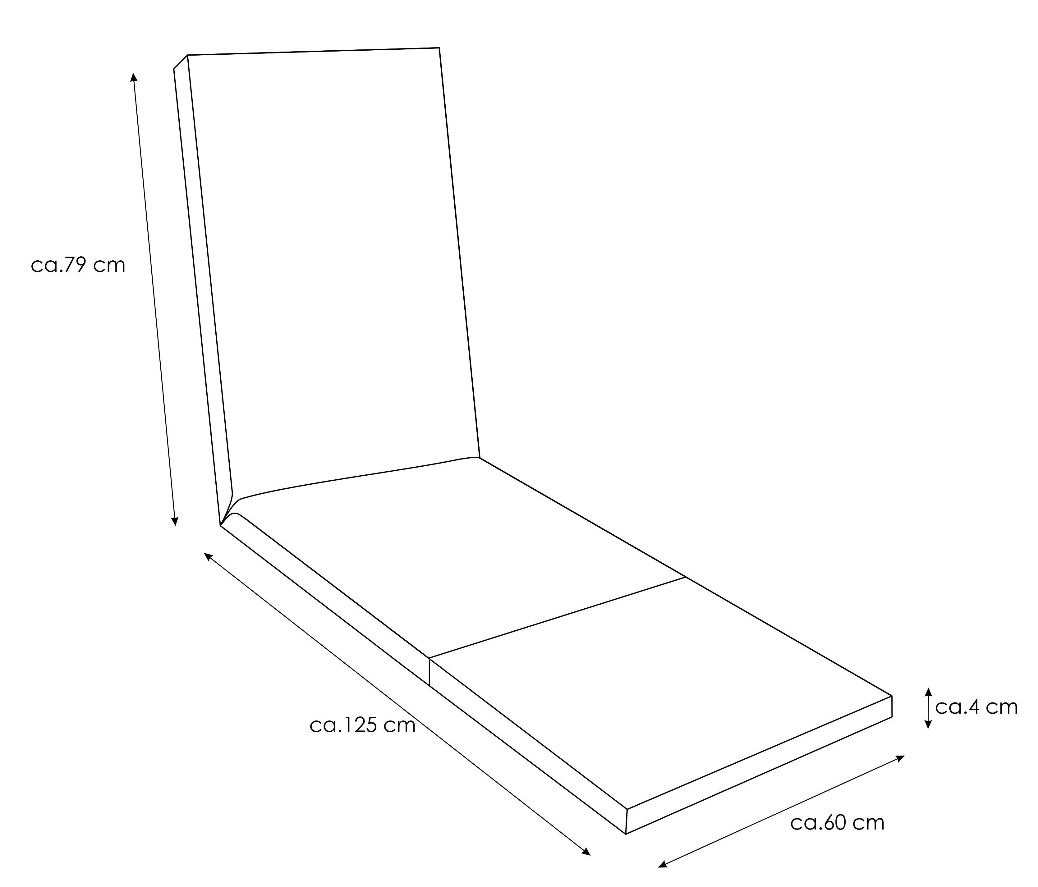 KETTtex Liegenauflage Rollliege Korsika 0519 grau-silber gemustert 204x60x4 cm KETTtex, (1 St), Halteband verstellbar Halteband verstellbar Halteband verstellbar