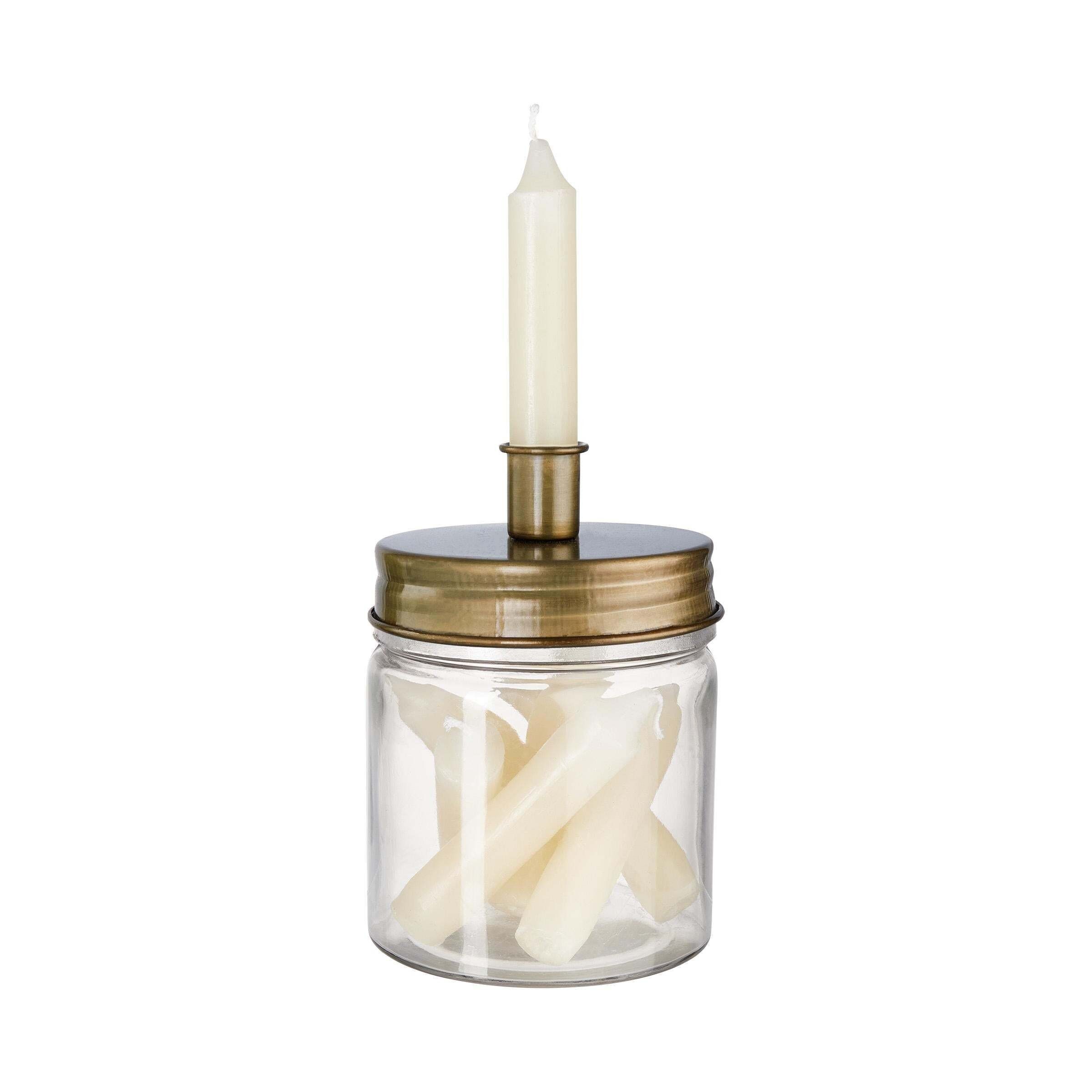 BUTLERS Formkerze LITTLE Kerzenhalter & Kerzen-Set creme LIGHT