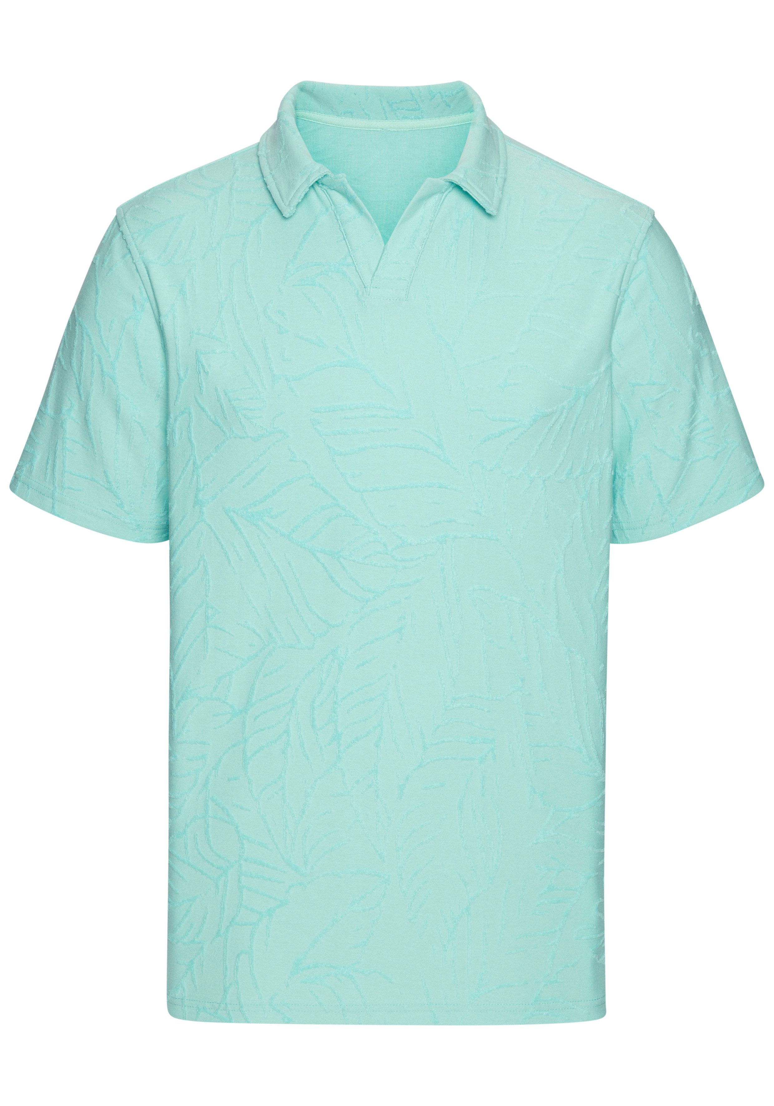 Beachtime Poloshirt, T-Shirt mit Kragen neue Strukturqualität im Blätter-Design. € 19,99