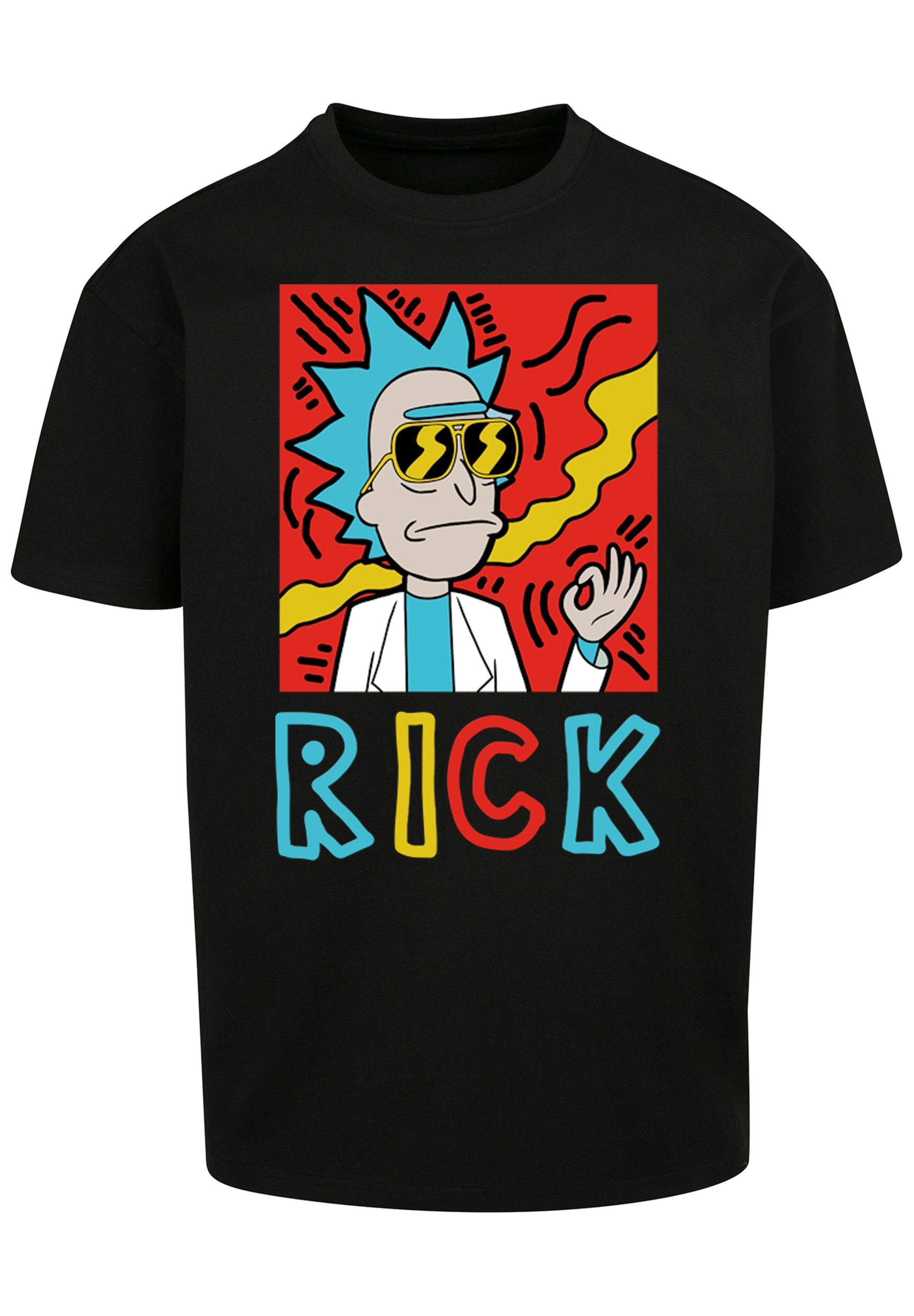 Cool Morty und Print T-Shirt F4NT4STIC RICK Rick schwarz
