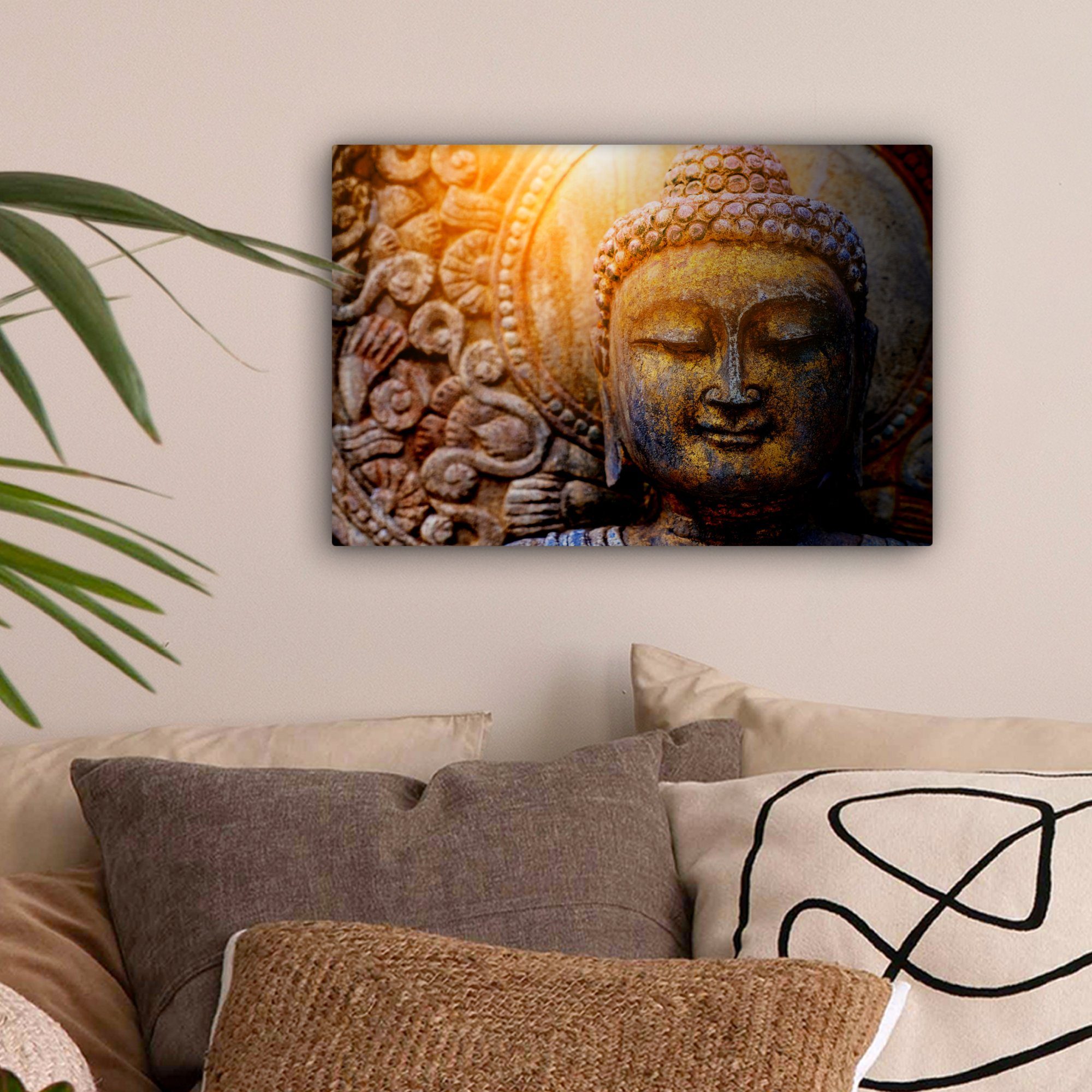 OneMillionCanvasses® Leinwandbild Buddha - Stein - günstig online kaufen