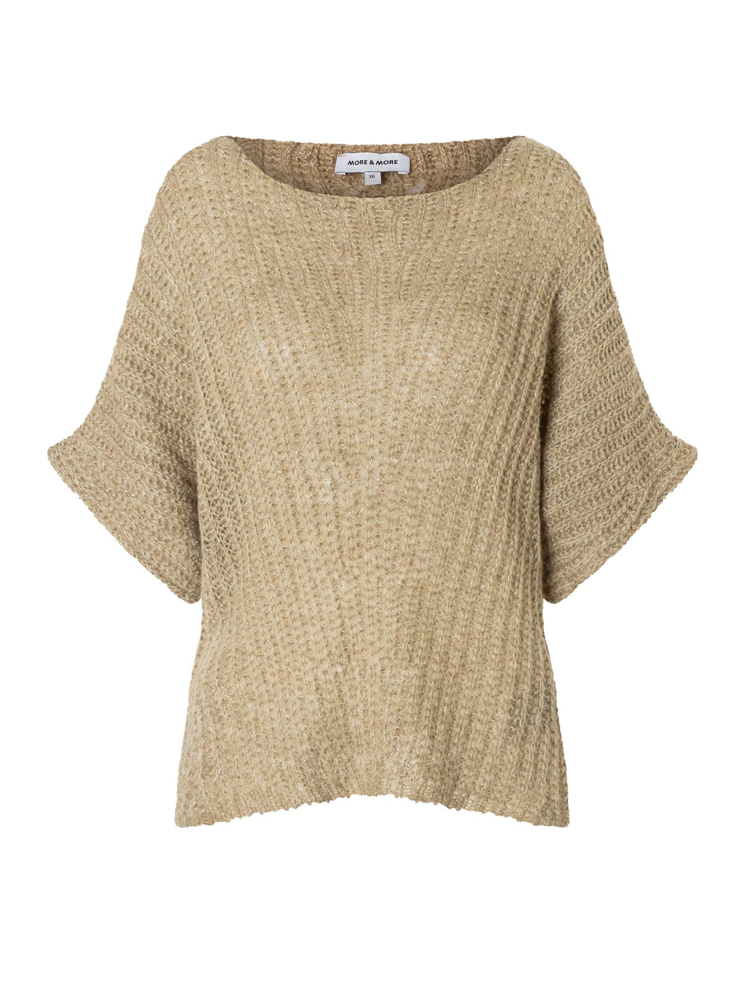 Strickpullover leichter Rippstrick-Halbarmpullover