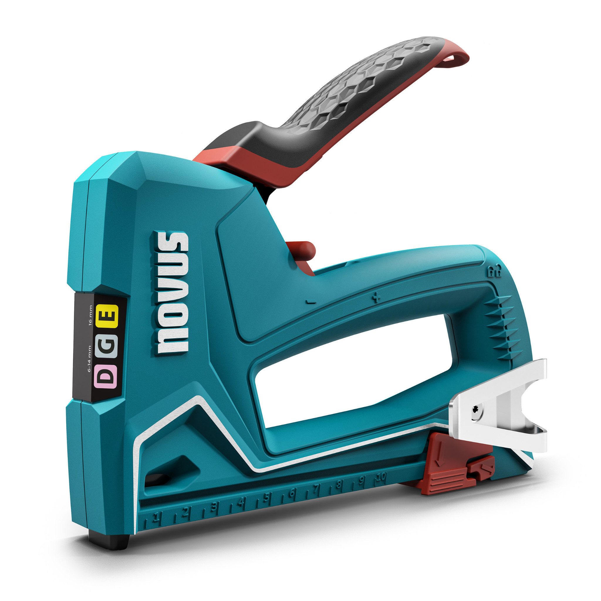 Novus Tools Handtacker, (J-51, für 6-14 mm Flachdrahtklammern & 16mm Nägel), Aluminium, 030-0450