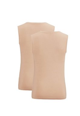 MARVELIS T-Shirt T-Shirt Doppelpack - Body Fit - Tanktop/Rundhals - Haut (2-tlg) Ideal zum Unterziehen