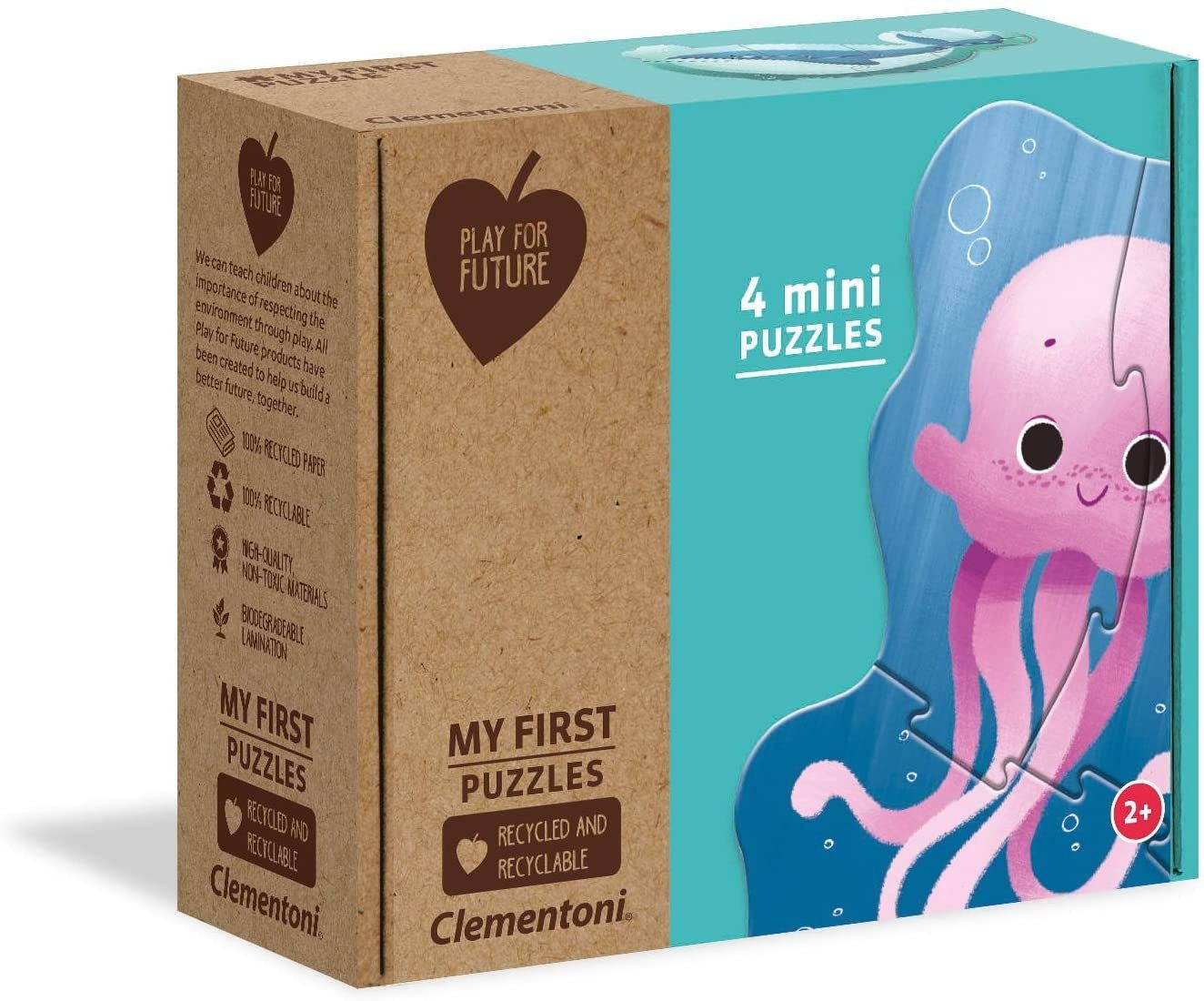 Clementoni® Puzzle Play for Future Puzzle - 4 Mini-Puzzle - Sea Life (3, 6, 9, 12 Teile), 14 Puzzleteile