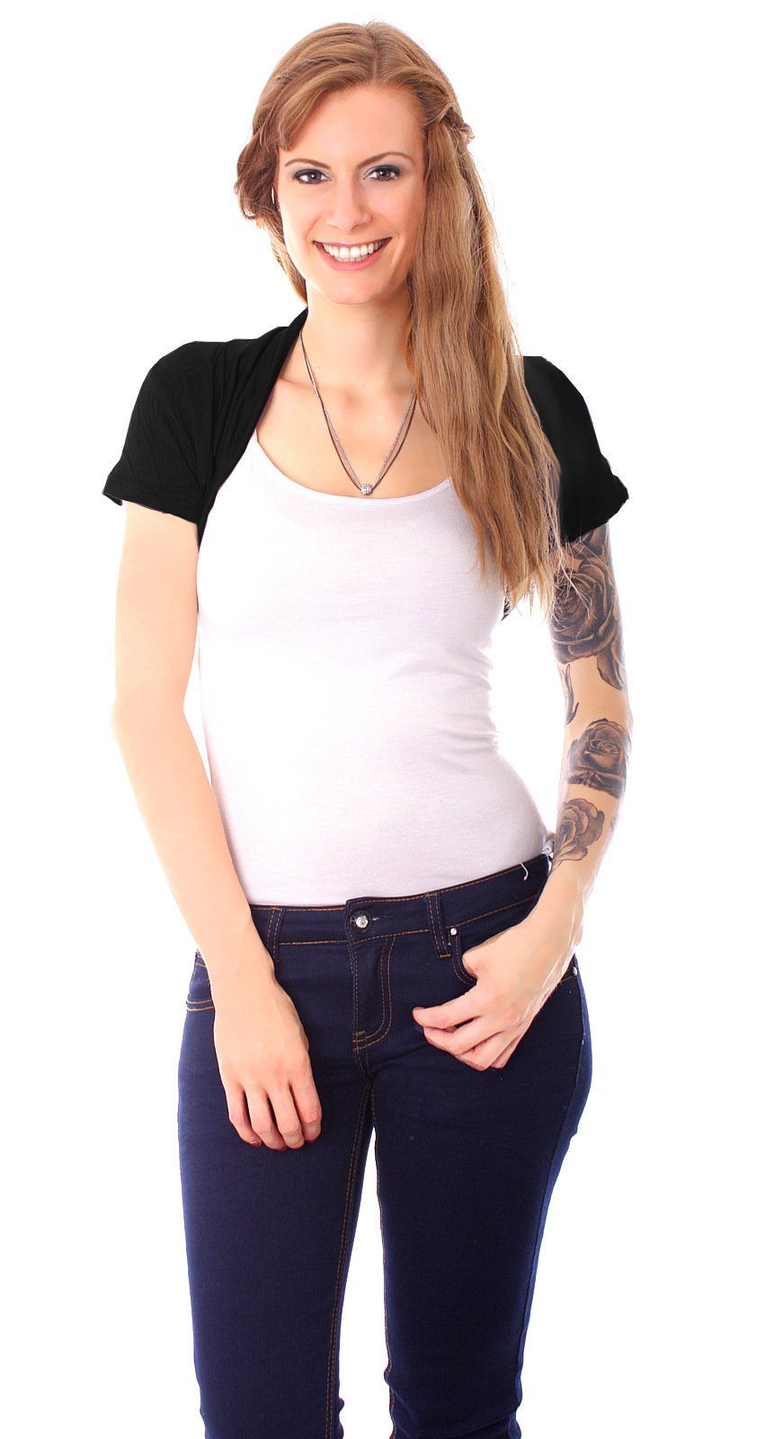 Easy Young Fashion Bolero Kurzarm Bolero 3009 Basic kurzarm Bolero
