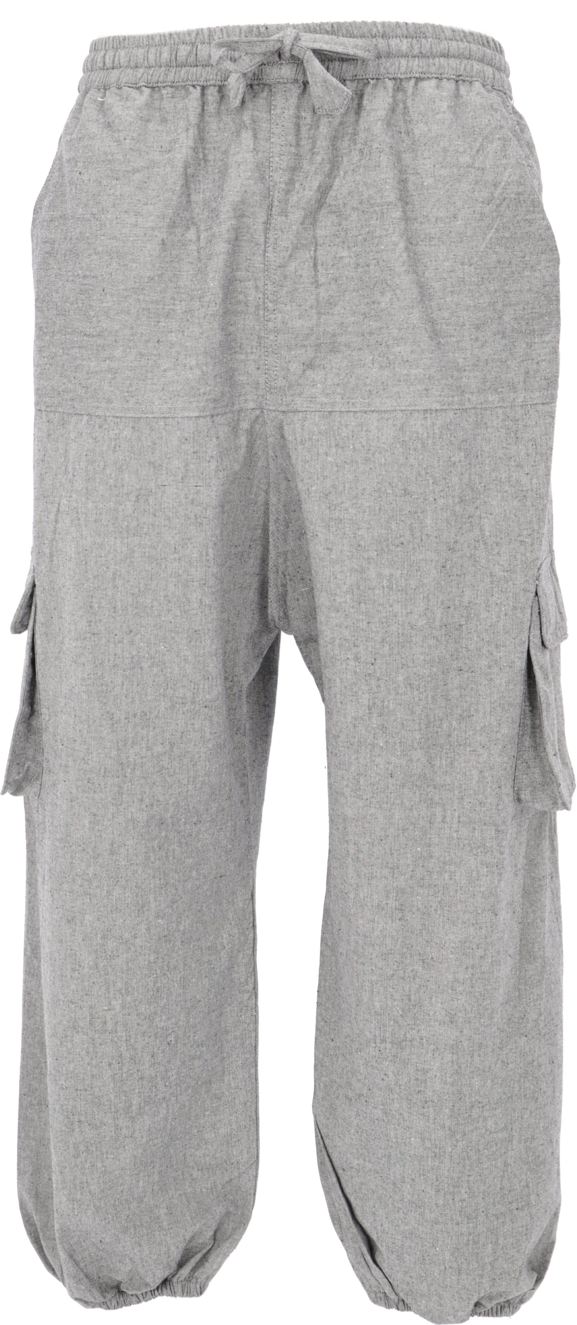 Guru-Shop Relaxhose Goahose, Herren Yoga Hose, bequeme Freizeithose.. alternative Bekleidung, Ethno Style grau