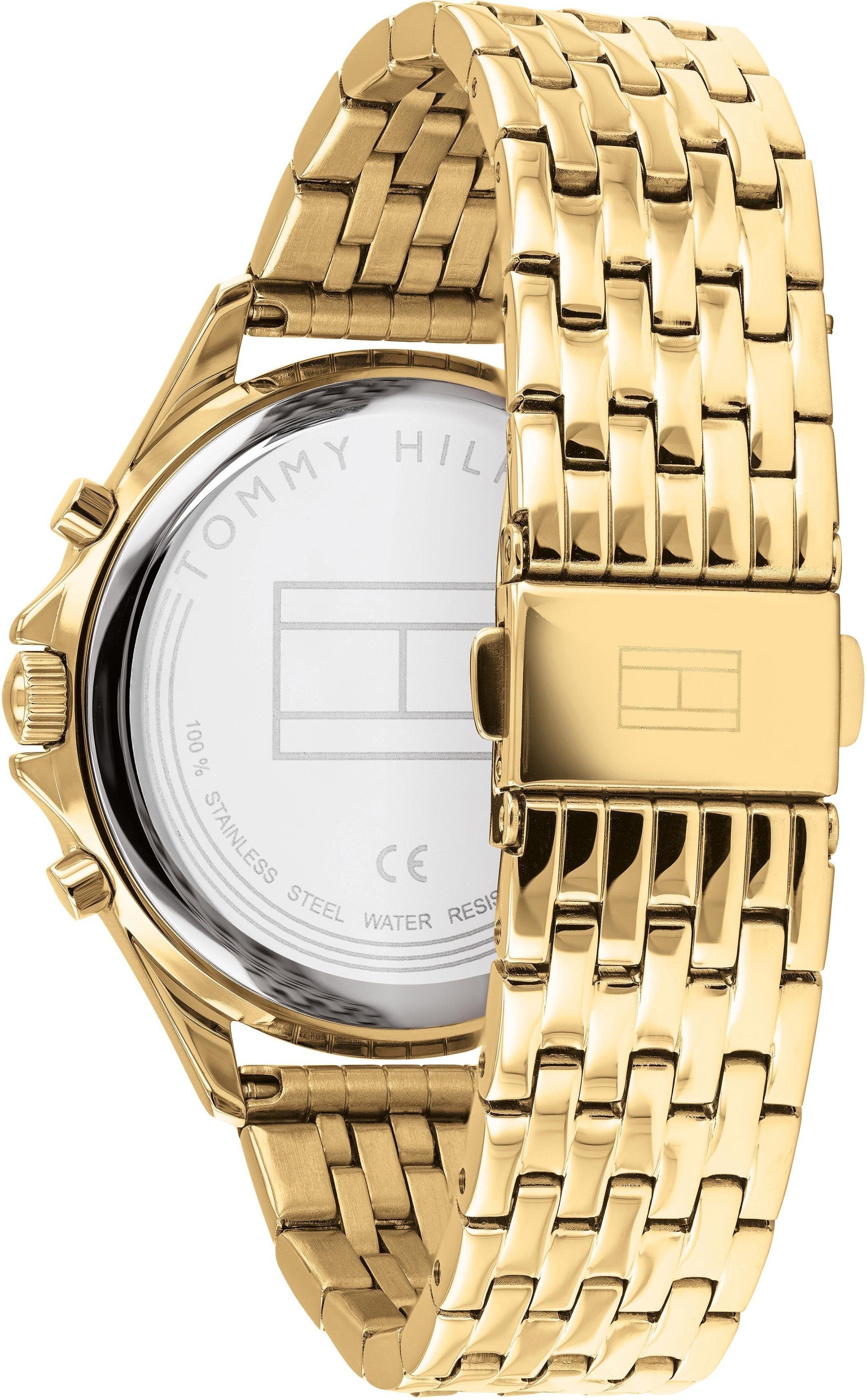 Tommy Hilfiger Multifunktionsuhr ARI 1782142, Quarzuhr, Armbanduhr, Damenuhr, Datum, Edelstahlarmband, Glassteine