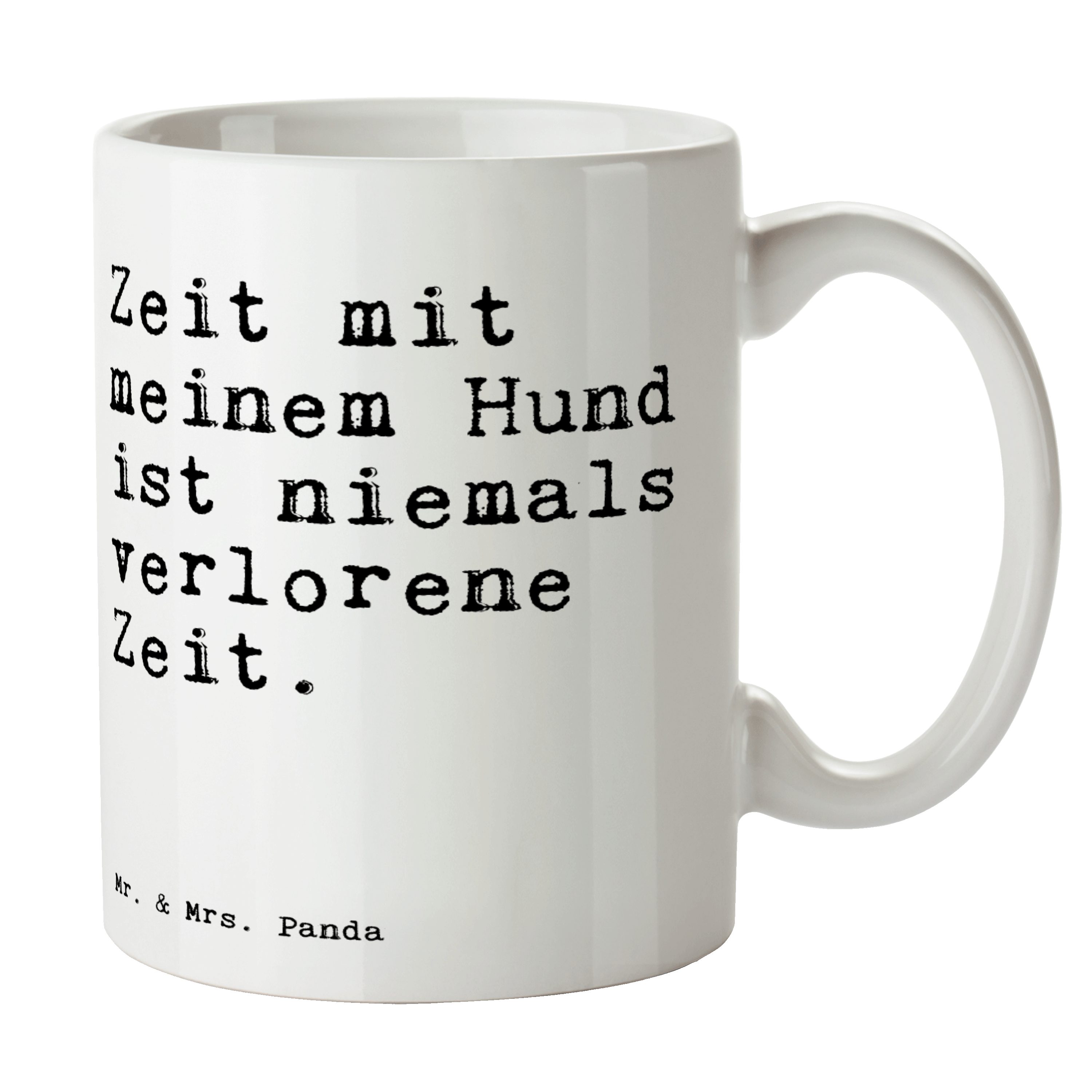 W, & - Panda Geschenk, Keramik - meinem Hund... Spruch Weiß Mrs. Zeit Tasse mit Herrchen, Mr. Sprüche