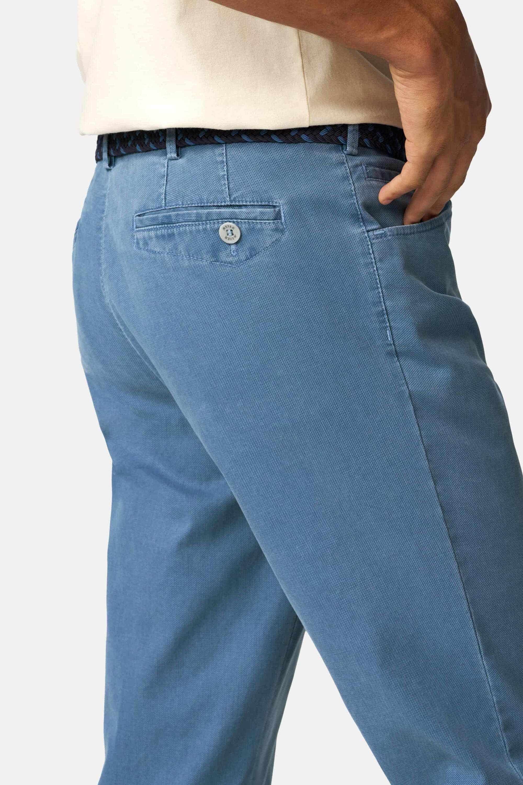 MEYER Chinos Dublin 9-3009 in hochelastischer moderner Micro Struktur – Bild 4 von 5