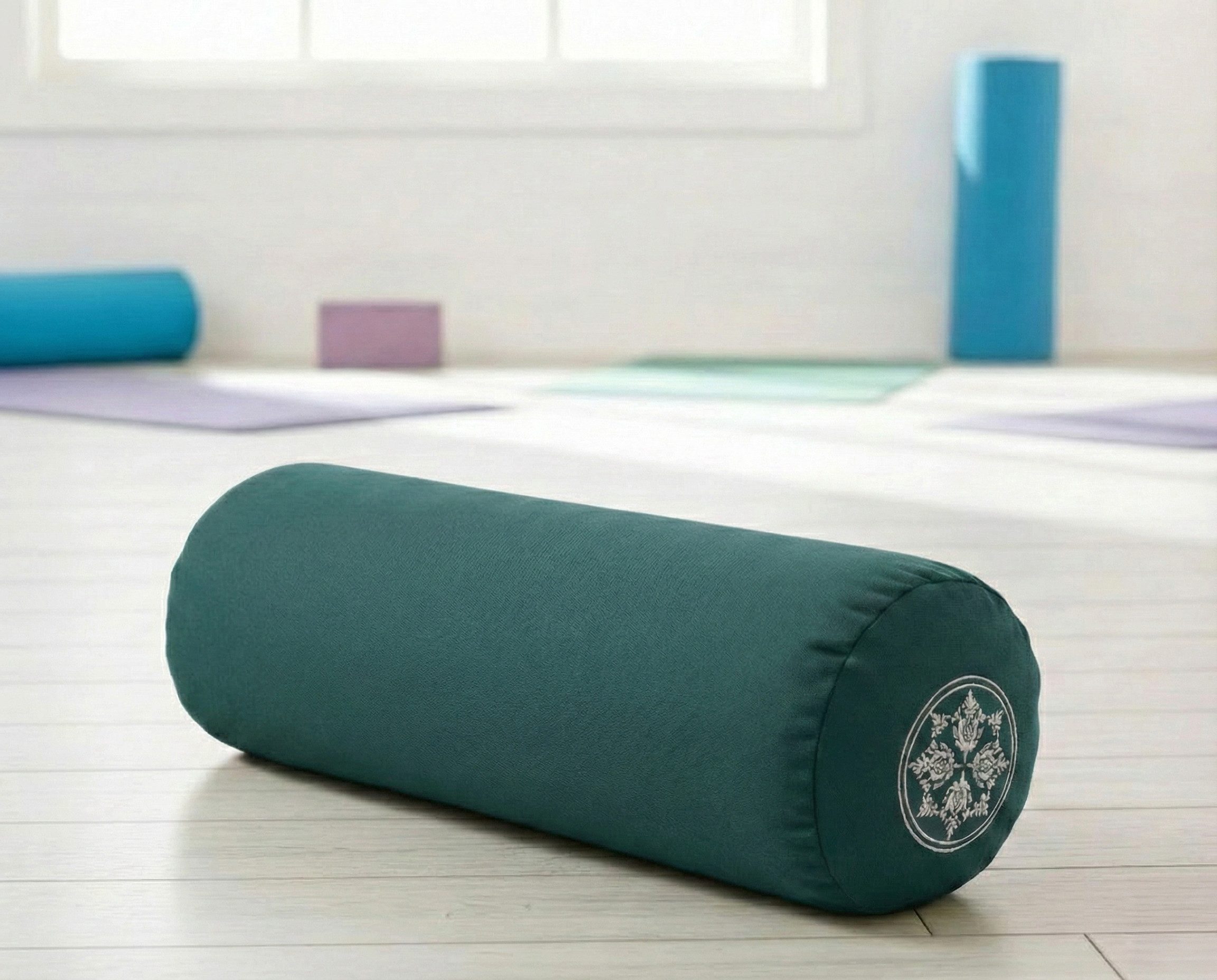Yogishop Yogakissen Yoga-Bolster - rund - vintage - cotton - basic, Sanft fallen lassen: Bolster mit exquisit schönem, traumhaftem Bezug