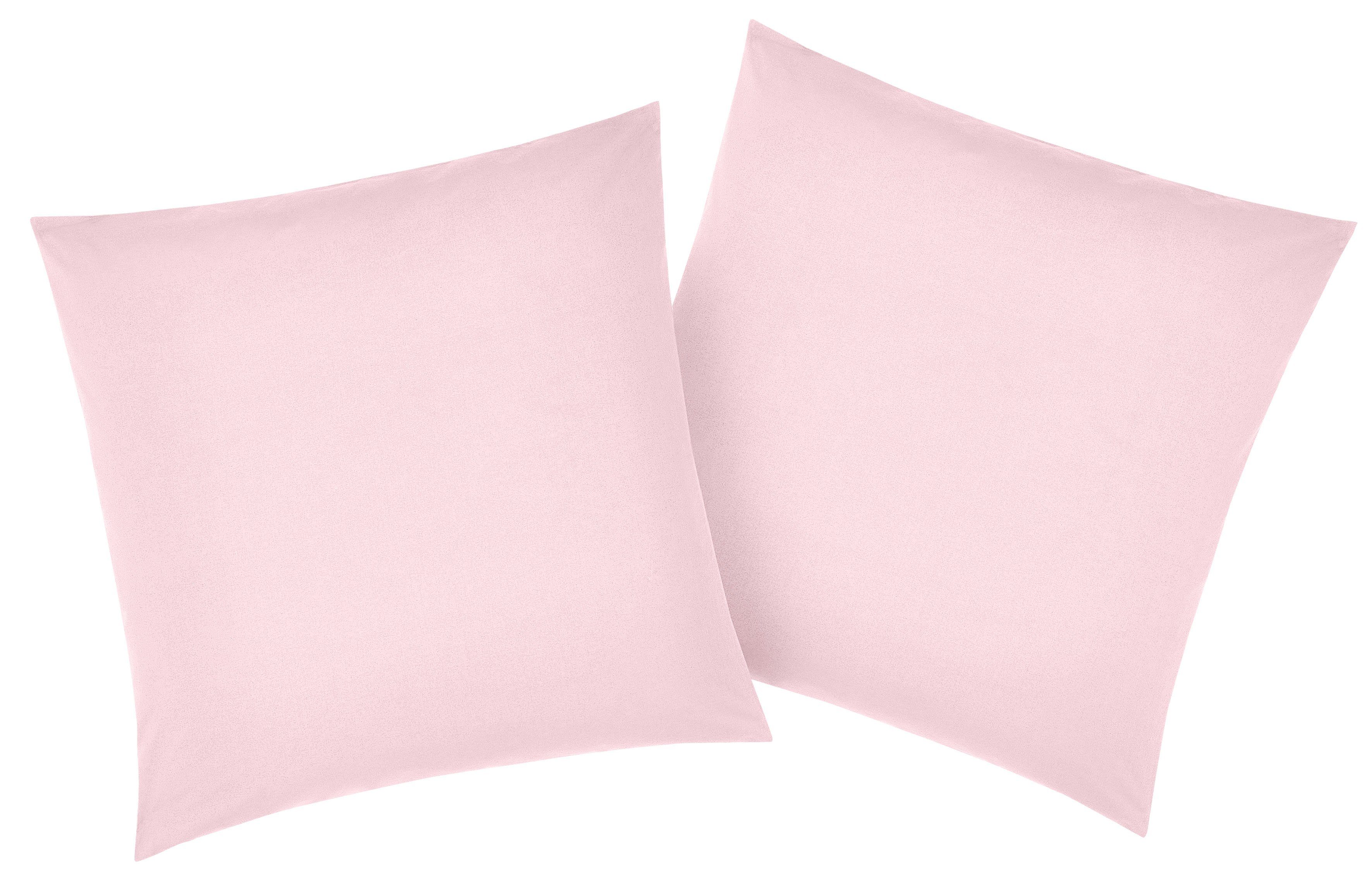 Kissenbezug Luisa, my home (2 Stück), aus 100% Baumwolle, mit Knöpfen, pflegeleicht, atmungsaktiv, uni rosa | Kissenbezüge