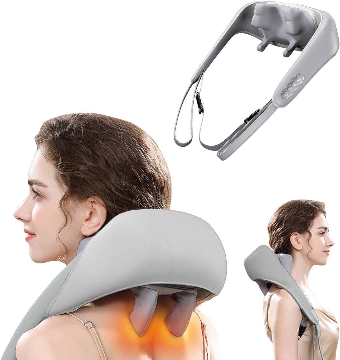 Nacken-Massagekissen 3D-Knetmassage-Kissen und Rückenmassagegerät wohltuender Wärme