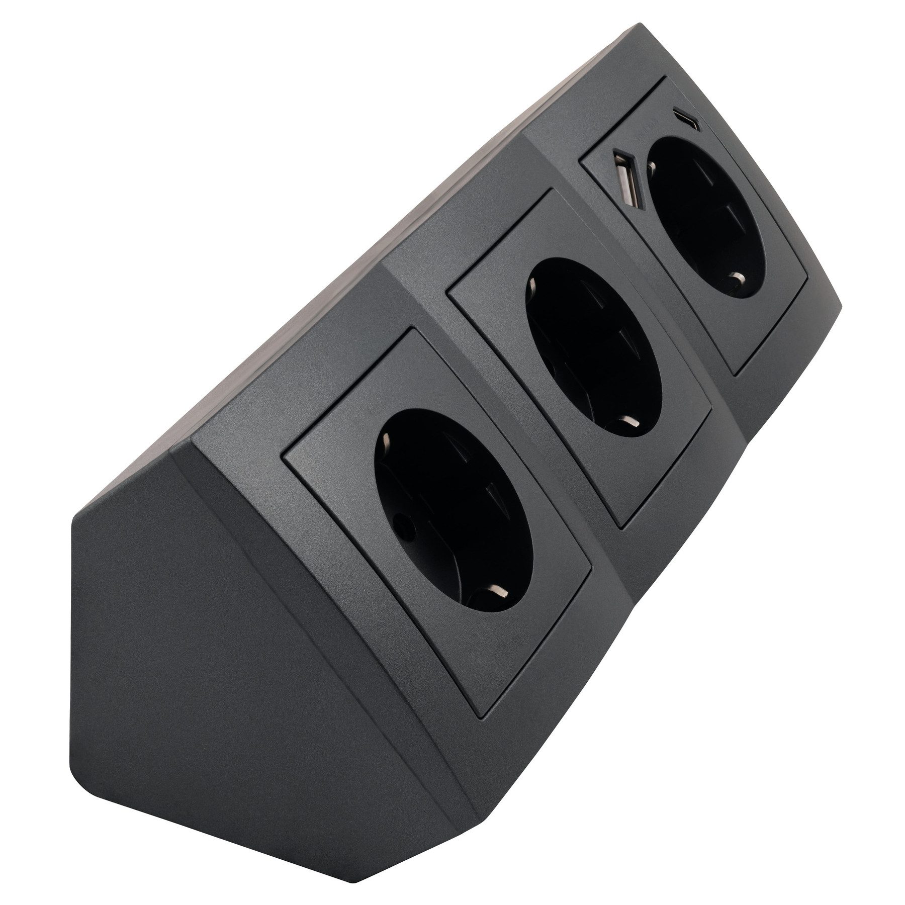 McPower MCPOWER Steckdosenblock Flair, 3-fach, 16A/250V, 1xUSB-C, 1xUSB-A Mehrfachsteckdose