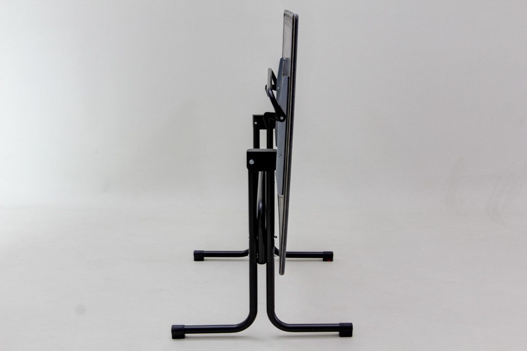 Fritz Müller Metallwarenfabrik GmbH Gartentisch dark slate 120 x 80 cm HPL Klapptisch wetterfest klappbar (Spar-Set, 1-St., 1 Tisch), klappbar mit HPL Platte Made in Germany
