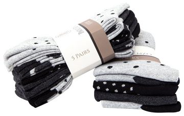 Paolo Renzo Langsocken Frauen Casual Socken gepunktet oder geringelt (10-Paar) Atmungsaktive Damen Socken gemustert aus hochwertiger Baumwolle