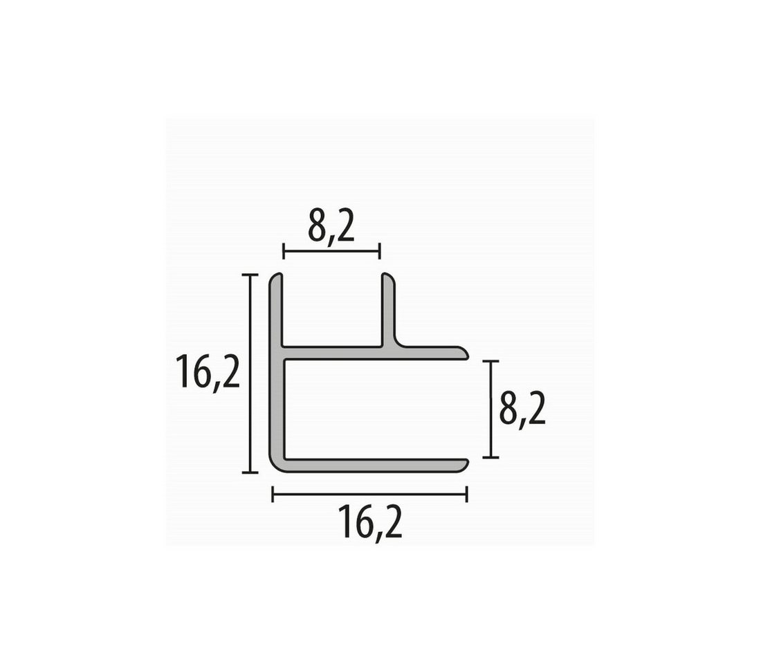 Thumbnail - Küberit Verbindungsprofil 16.2 x 16.2 x 2550 mm Wandprofil Tapetenprofil Innen- & Außenecke