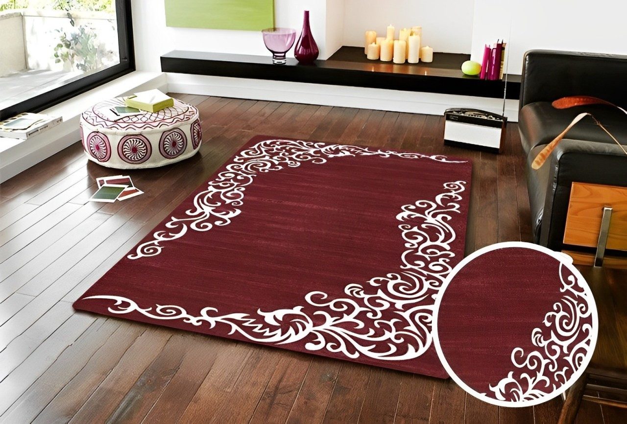Dinarsu Teppich Bordeauxrot Teppichläufer Flache Oberfläche günstig online kaufen