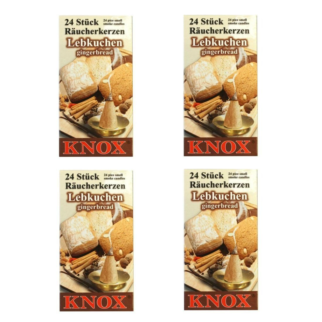 KNOX Räuchermännchen 4 Päckchen Räucherkerzen- Lebkuchen - 24er Packung