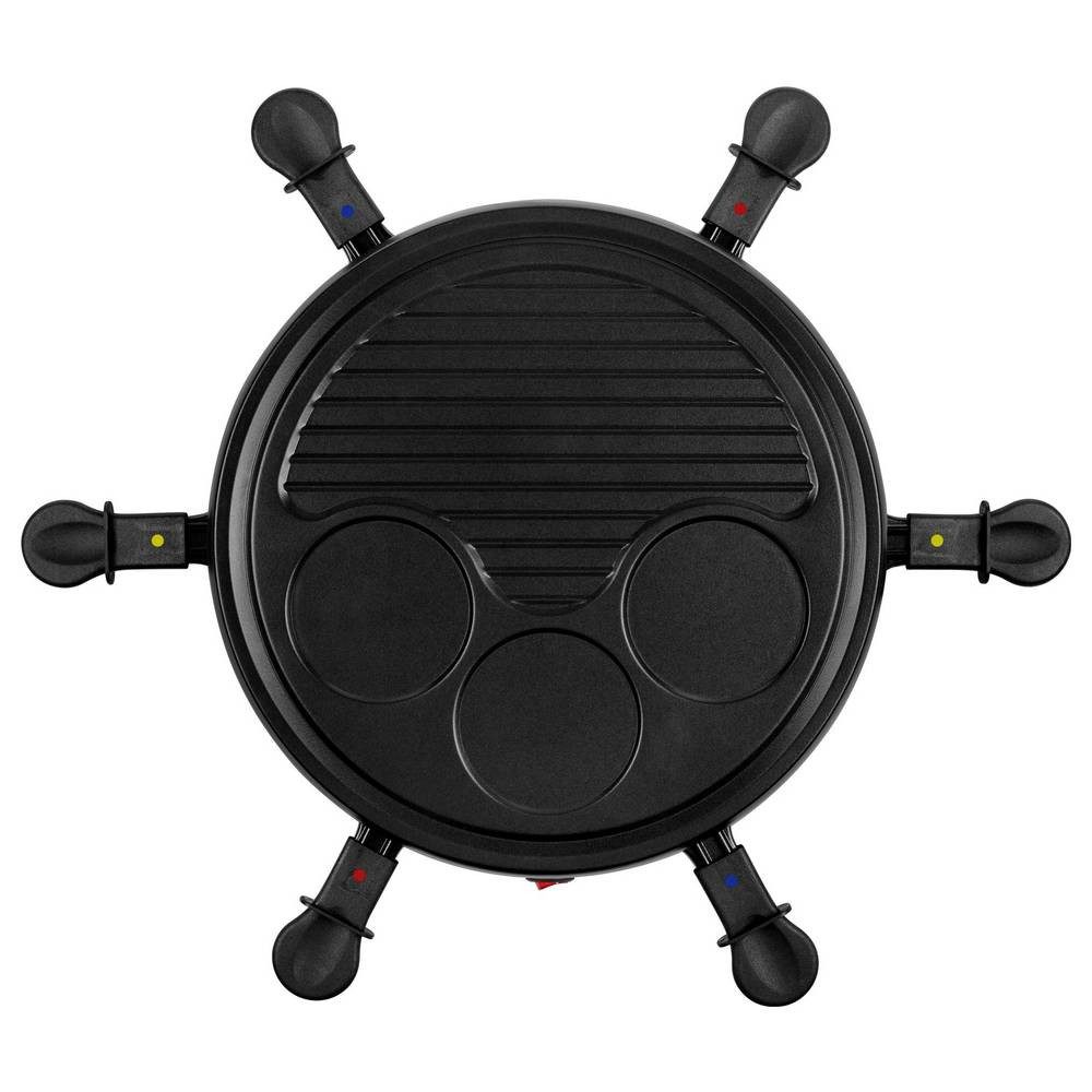 Tristar Raclette Raclette 6 Pfännchen, Antihaftbeschichtung, Kontrollleuchte Schwarz, 6 Pfännchen, Antihaftbeschichtung, Kontrollleuchte
