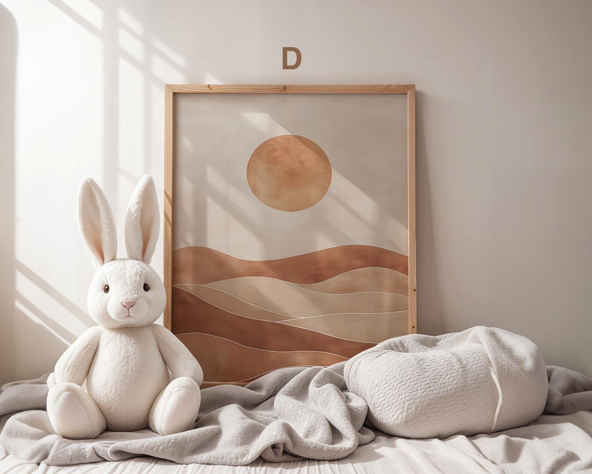 JUSTGOODMOOD Poster Boho Babyzimmer Regenbogen Herzen Blumen Sonne Häuser MutterKind Scand, (1 St) – Bild 5 von 5