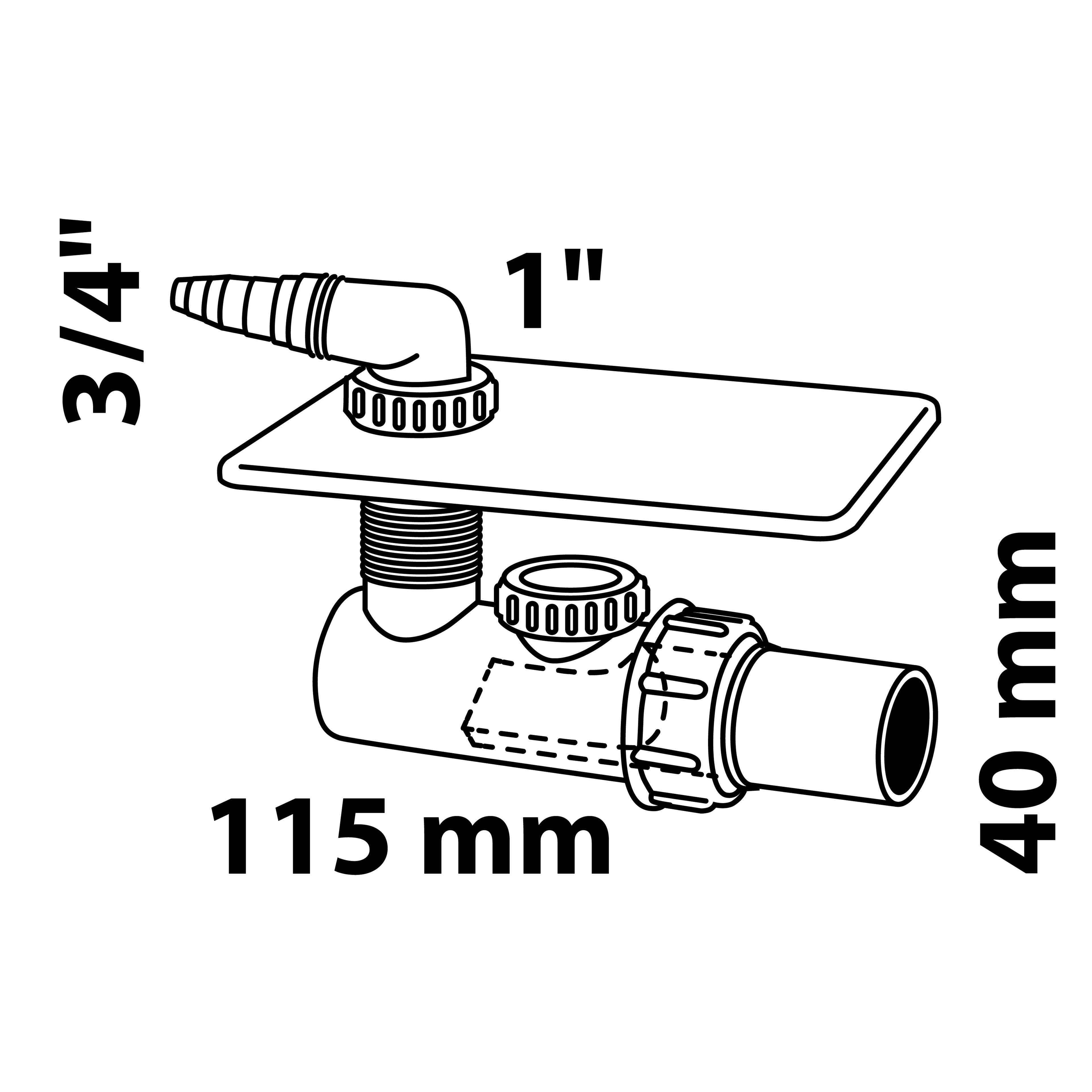 Kirchhoff Siphon Unterputz-Waschgeräte-Siphon, Weiß, DN 40 mm, Edelstahl Abdeckung