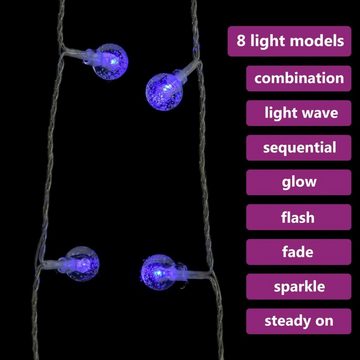 vidaXL Lichterkette LED-Lichterkette Kugeln 20m 200 LEDs Blau 8 Funktionen