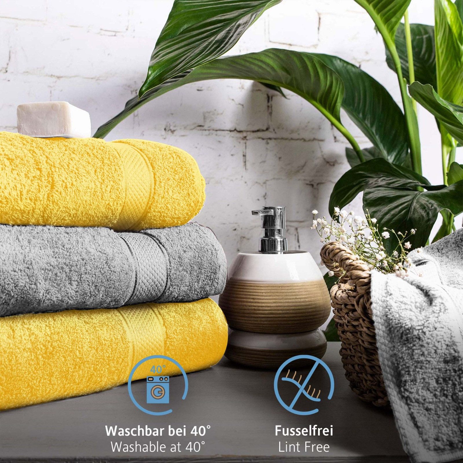 Komfortec Handtuch Set aus 100% Baumwolle, 4 Handtücher 50x100 cm und 4 Badetücher 70x140 cm, Frottee (Packung, 8-St), Duschtücher & Badehandtuch, Weich, Towel, Groß