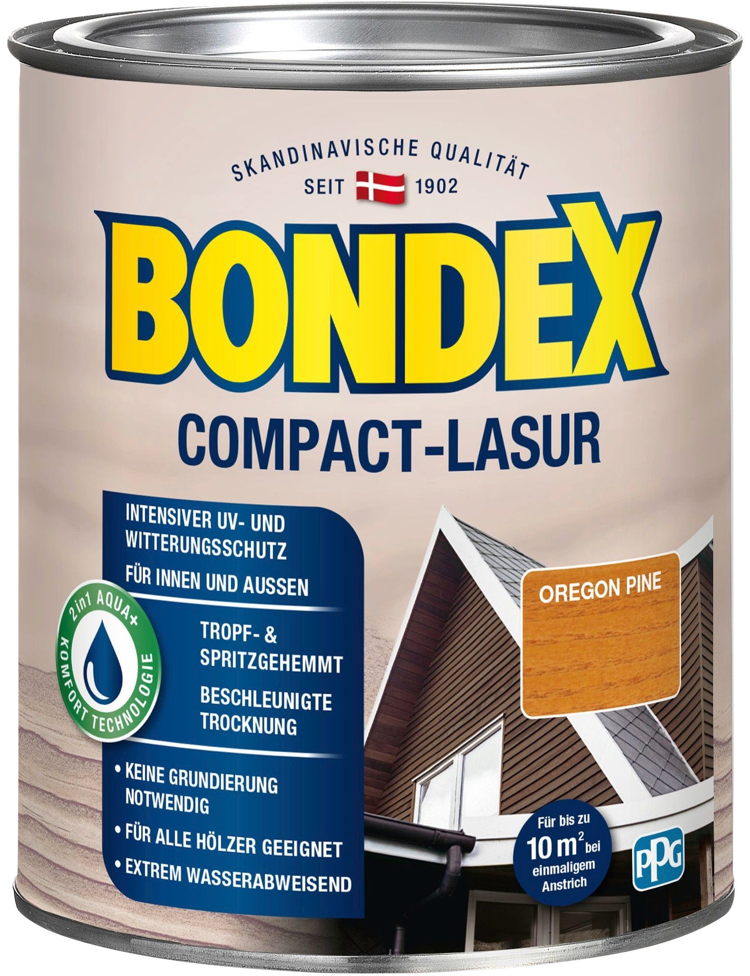 Bondex Holzschutzlasur COMPACT-LASUR, intensiver UV- & Witterungsschutz, extrem wasserabweisend Oregon Pine