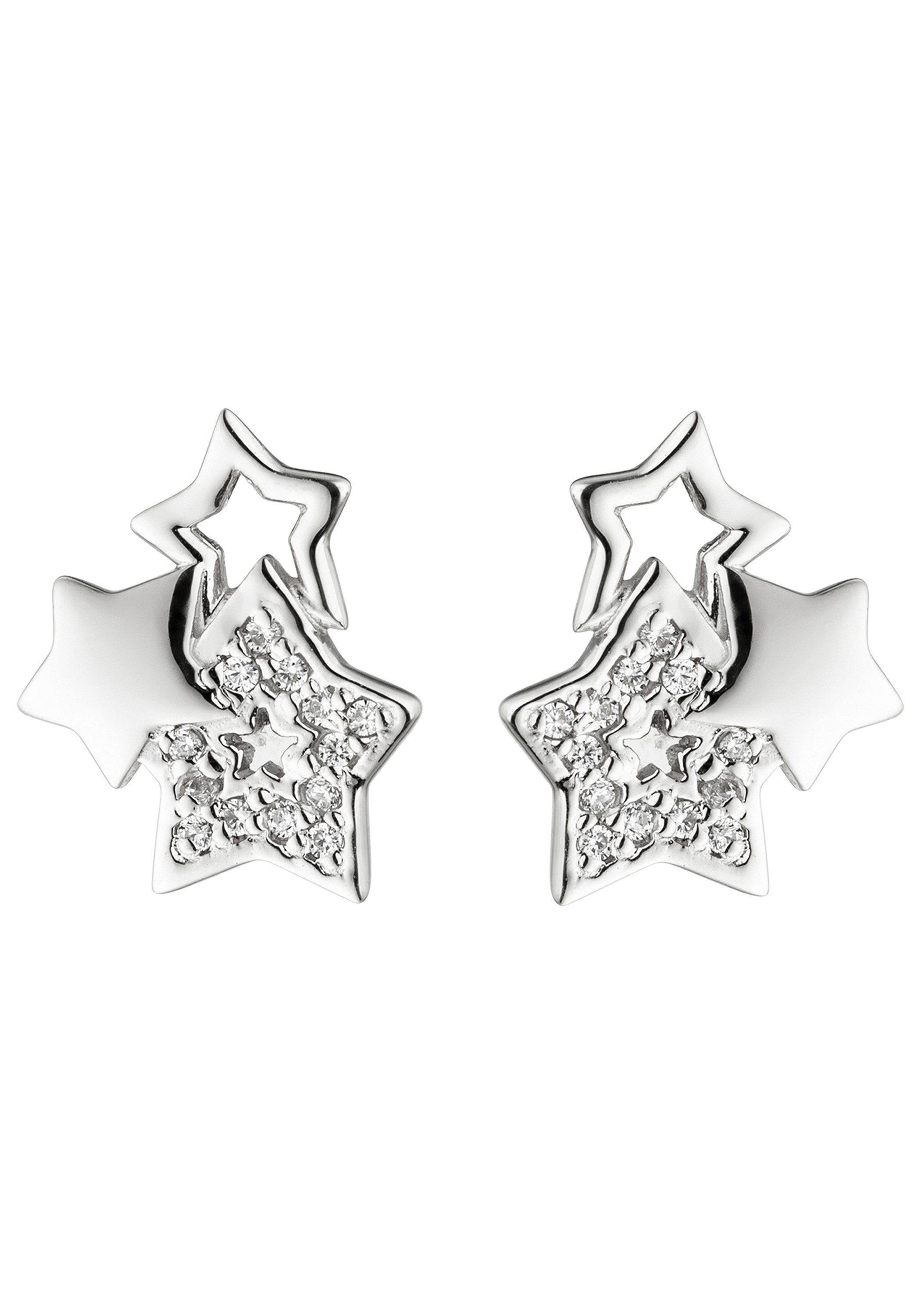 JOBO Paar Ohrstecker Sterne, 925 Silber mit 26 Zirkonia günstig online kaufen