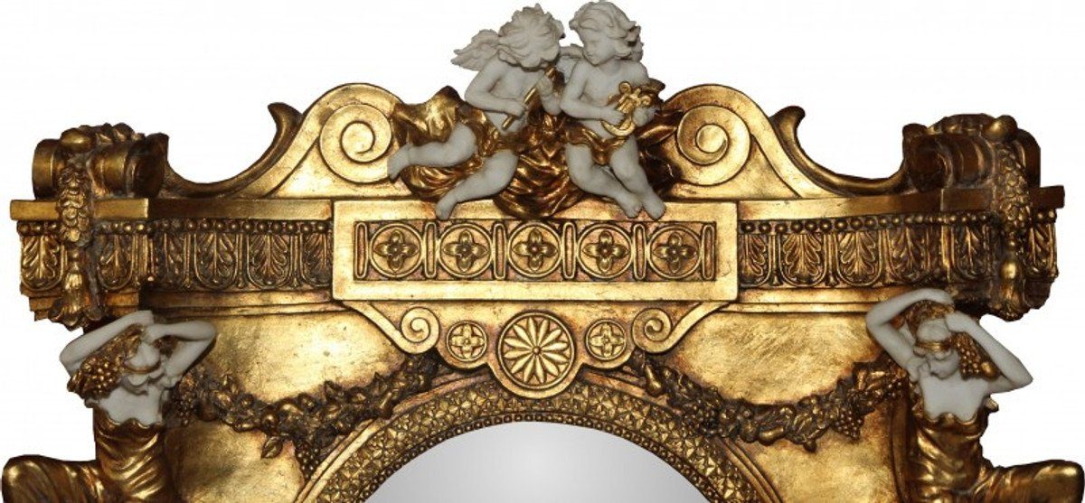 Casa Padrino Barockspiegel Barock H - in Italy Gold 114 cm, Engel Spiegel B cm & Edel Prunkvoll Made - Luxus 153