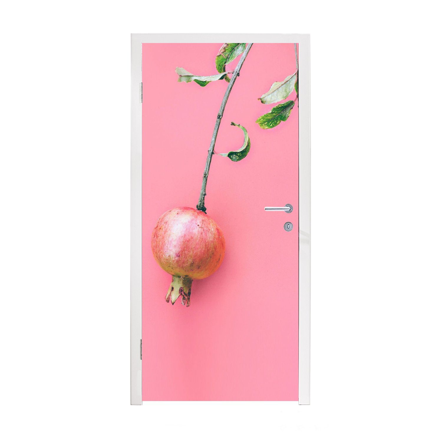 MuchoWow Rosa, für Tür, Türtapete St), Matt, 75x205 cm Pflanzen (1 Sommer - Türaufkleber, Fototapete bedruckt, -