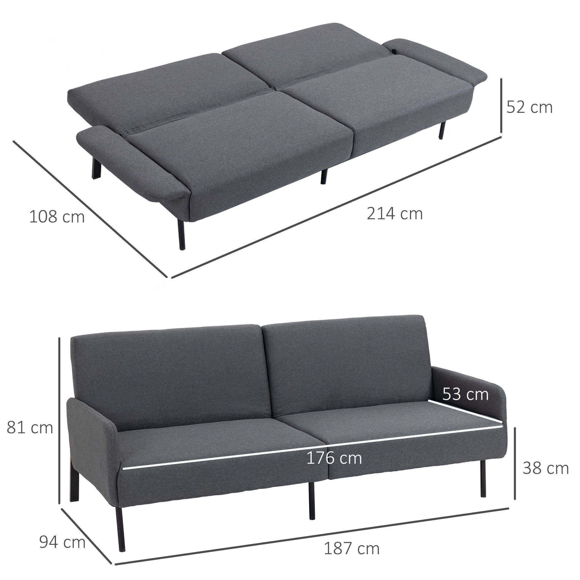 HOMCOM 2-Sitzer Sofabett