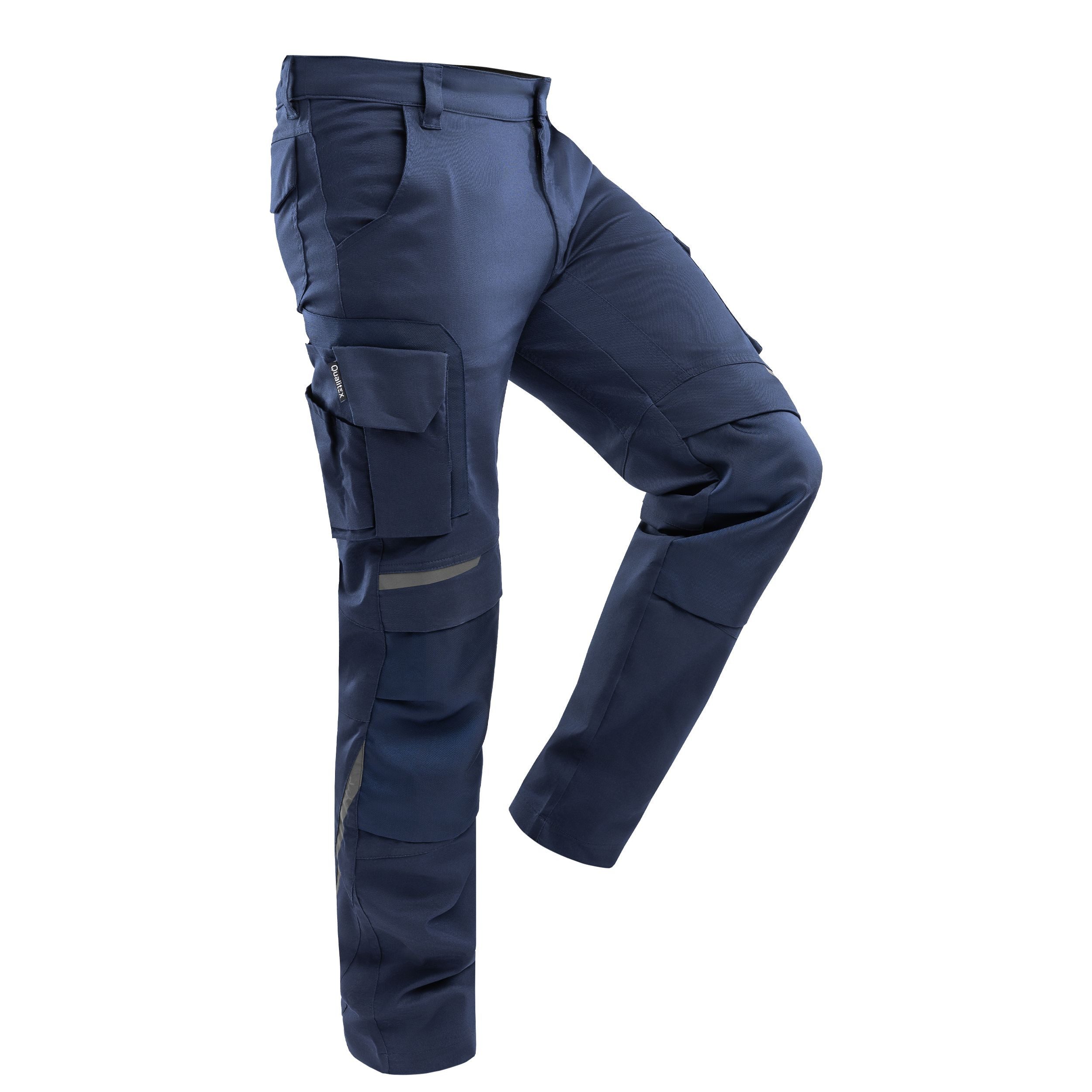 Qualitex Workwear Arbeitsbundhose Arbeitshose Herren Stretch – Slim Fit Cargo Hose mit Taschen (1-tlg) Bequeme Arbeitshose Herren Stretch für Job & Alltag mit Komfort